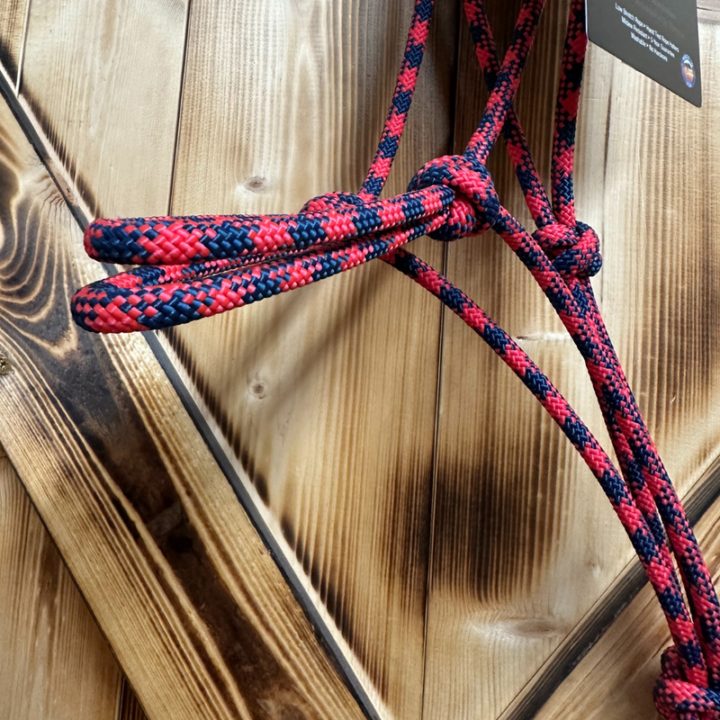Steele Halter with Lead Rope - Red/Navy