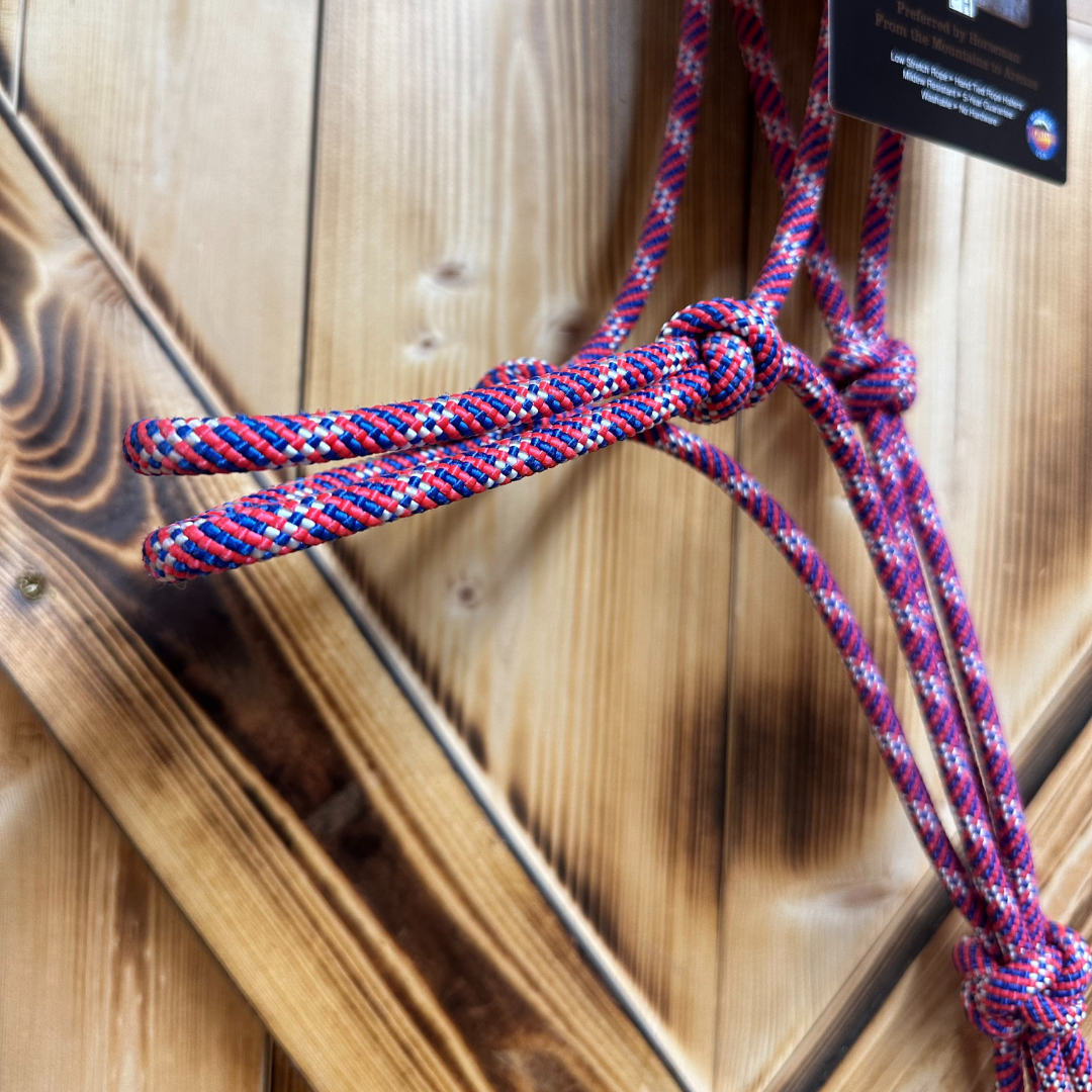 Steele Halter with Lead Rope - Red/White/Blue
