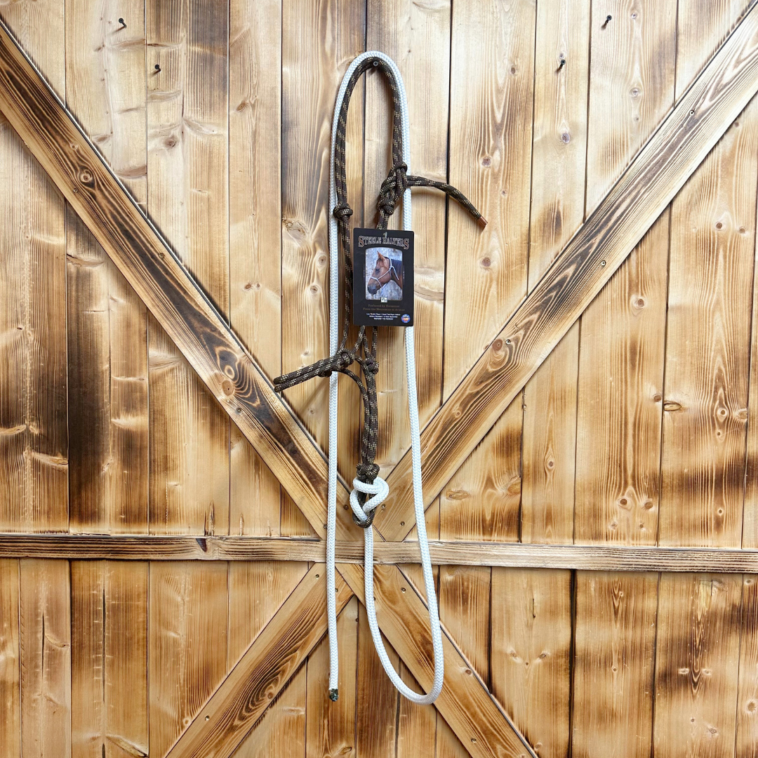 Steele Halter with Lead Rope - Brown/Tan Stripe