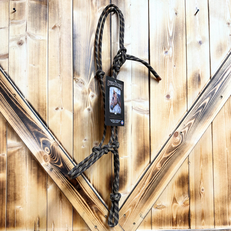 Steele Halter with Lead Rope - Brown/Tan Stripe