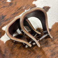 Latigo Lined Stainless Steel Stirrups - 4"