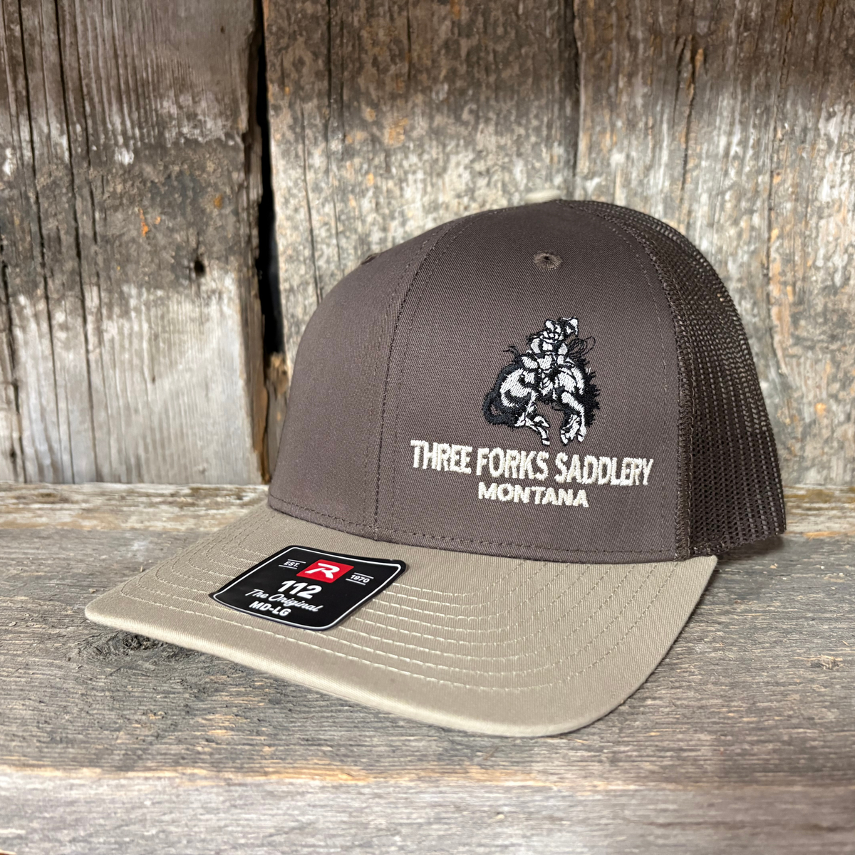 Three Forks Saddlery Richardson 112 Trucker Cap (Brown With Brown Mesh)