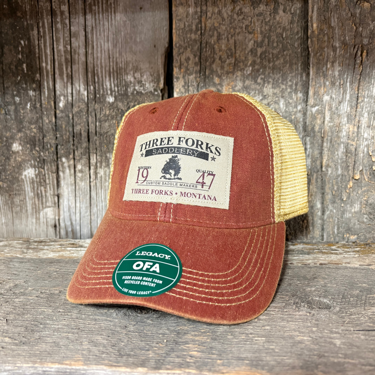 Three Forks Old Style Trucker Cap - Cardinal