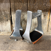 Straight Time Stirrups | Sharon Camarillo Barrel Stirrups W/ Buttons, 3" Aluminum