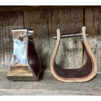 Latigo Lined Stainless Steel Stirrups - 4"