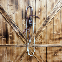 Steele Halter with Lead Rope - Maroon/White