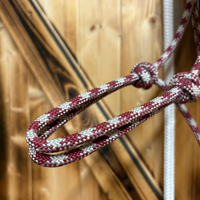 Steele Halter with Lead Rope - Maroon/White