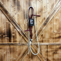 Steele Halter with Lead Rope - Maroon/Black