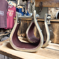 Latigo Lined Stainless Steel Stirrups - 3"