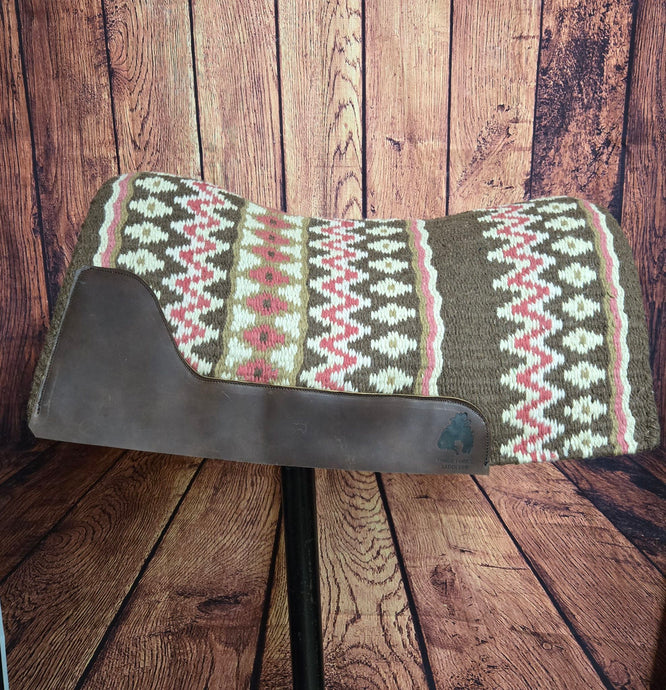 Three Forks Saddlery Blanket Top Pad | Chocolate/Pink