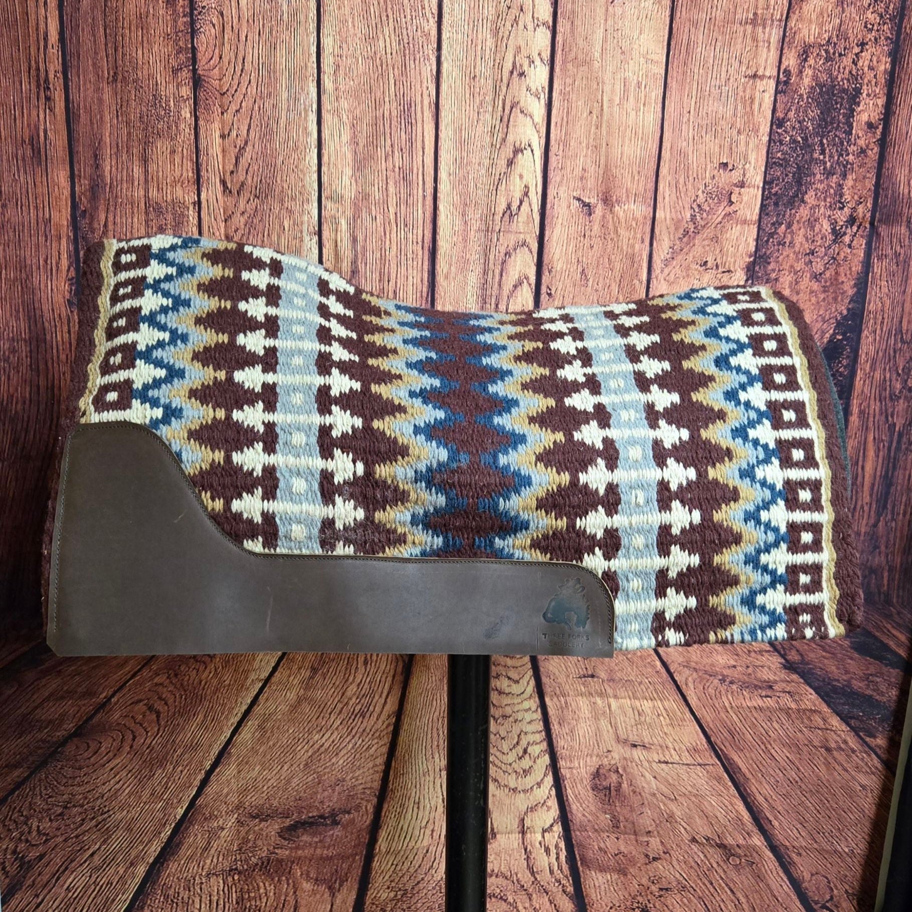 Three Forks Saddlery Blanket Top Pad | Burgundy/Blue