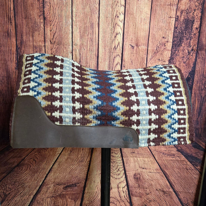 Three Forks Saddlery Blanket Top Pad | Burgundy/Blue