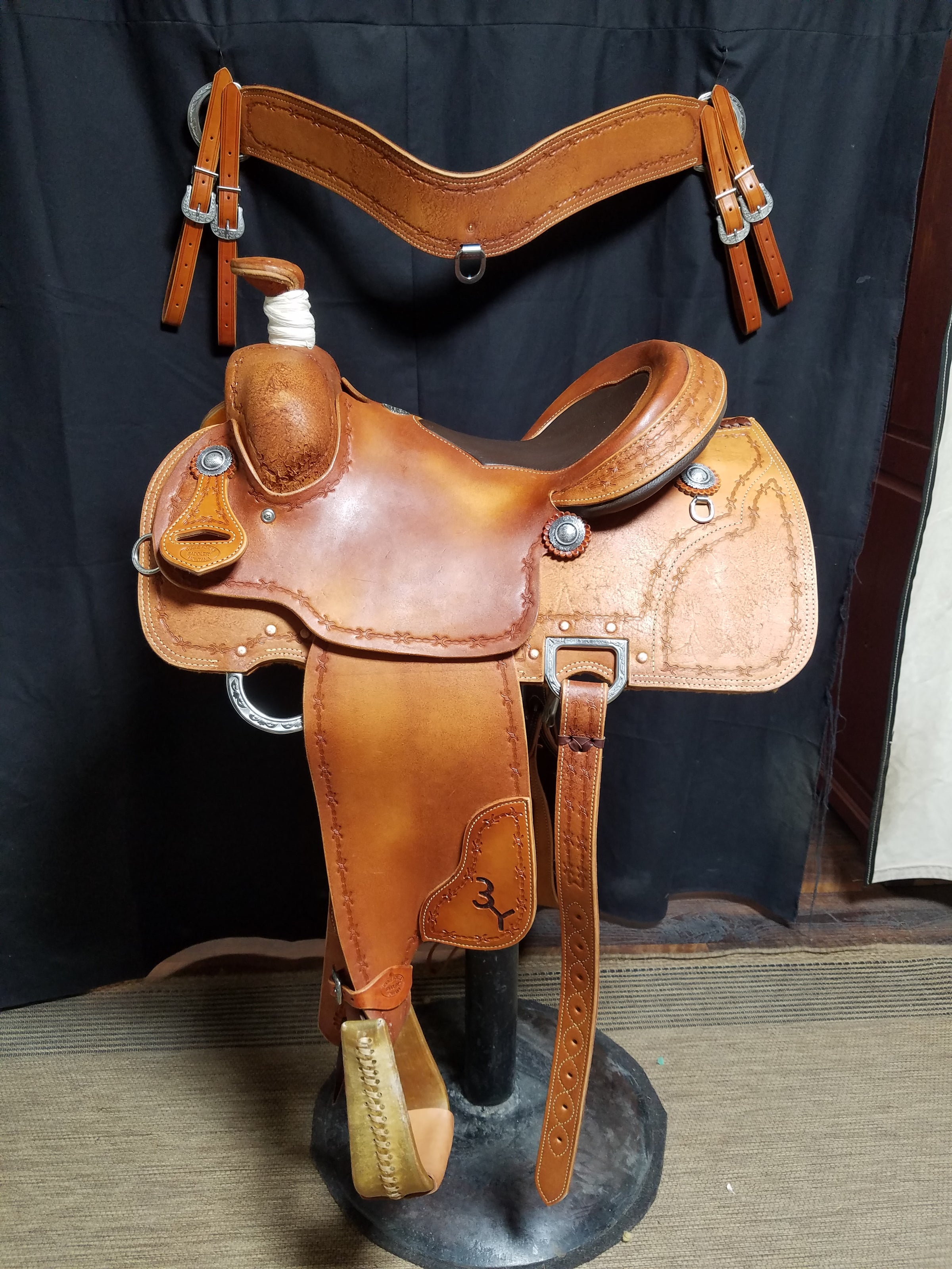 Three Forks Roper Saddle 4. ($3750)